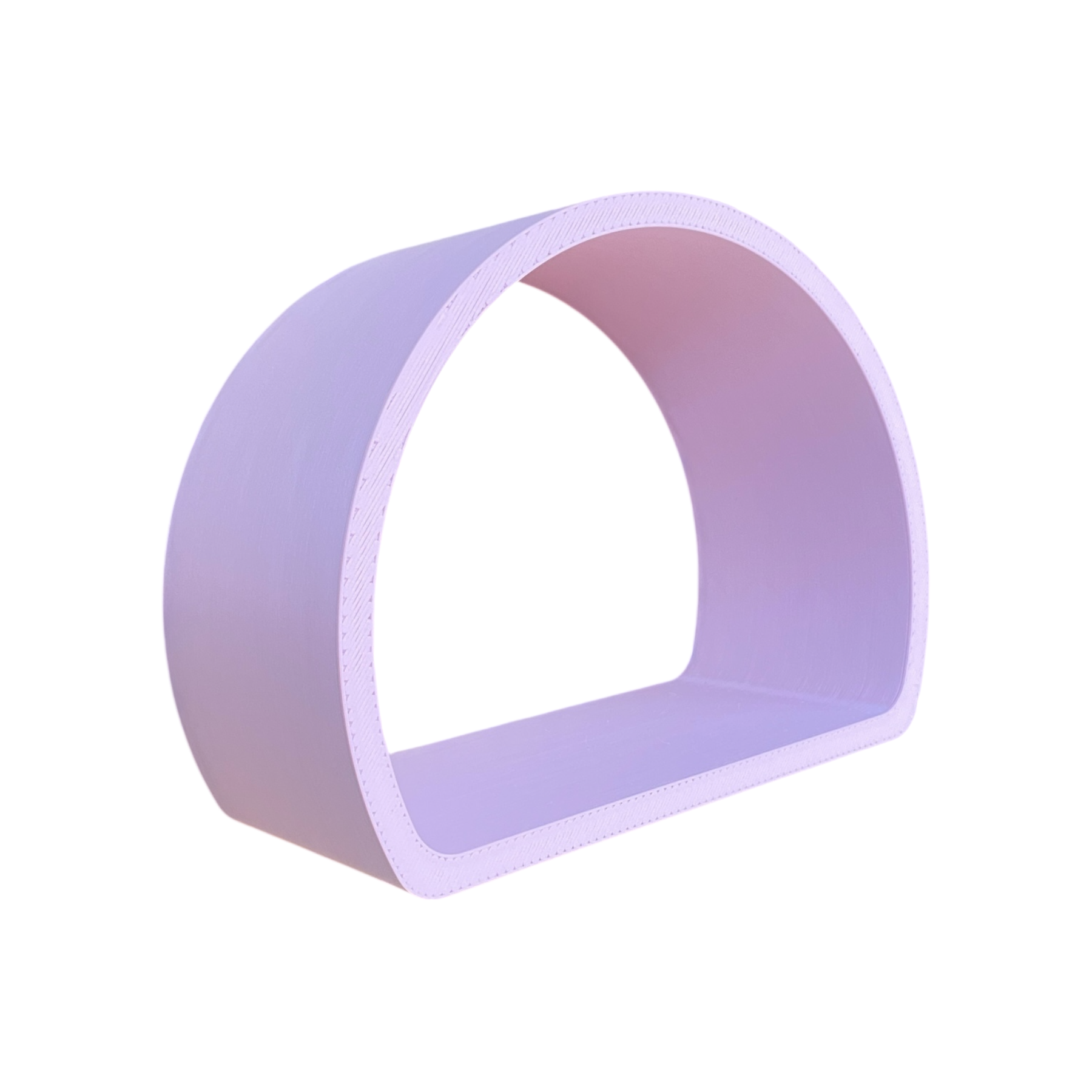 Gradient purple and pink arch-shaped object on a white background