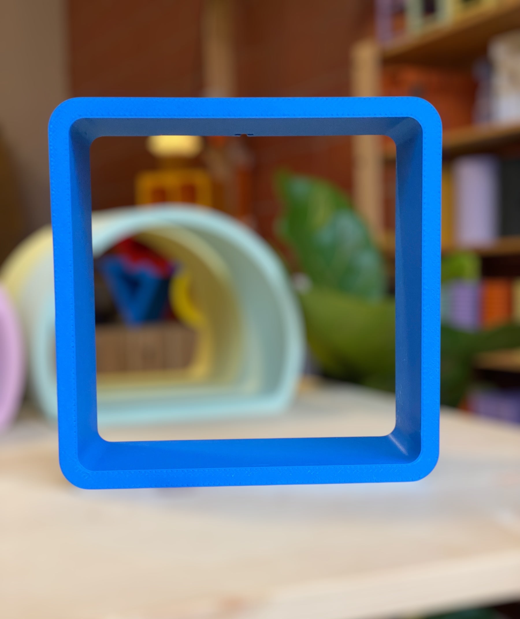 Blue square shelf 